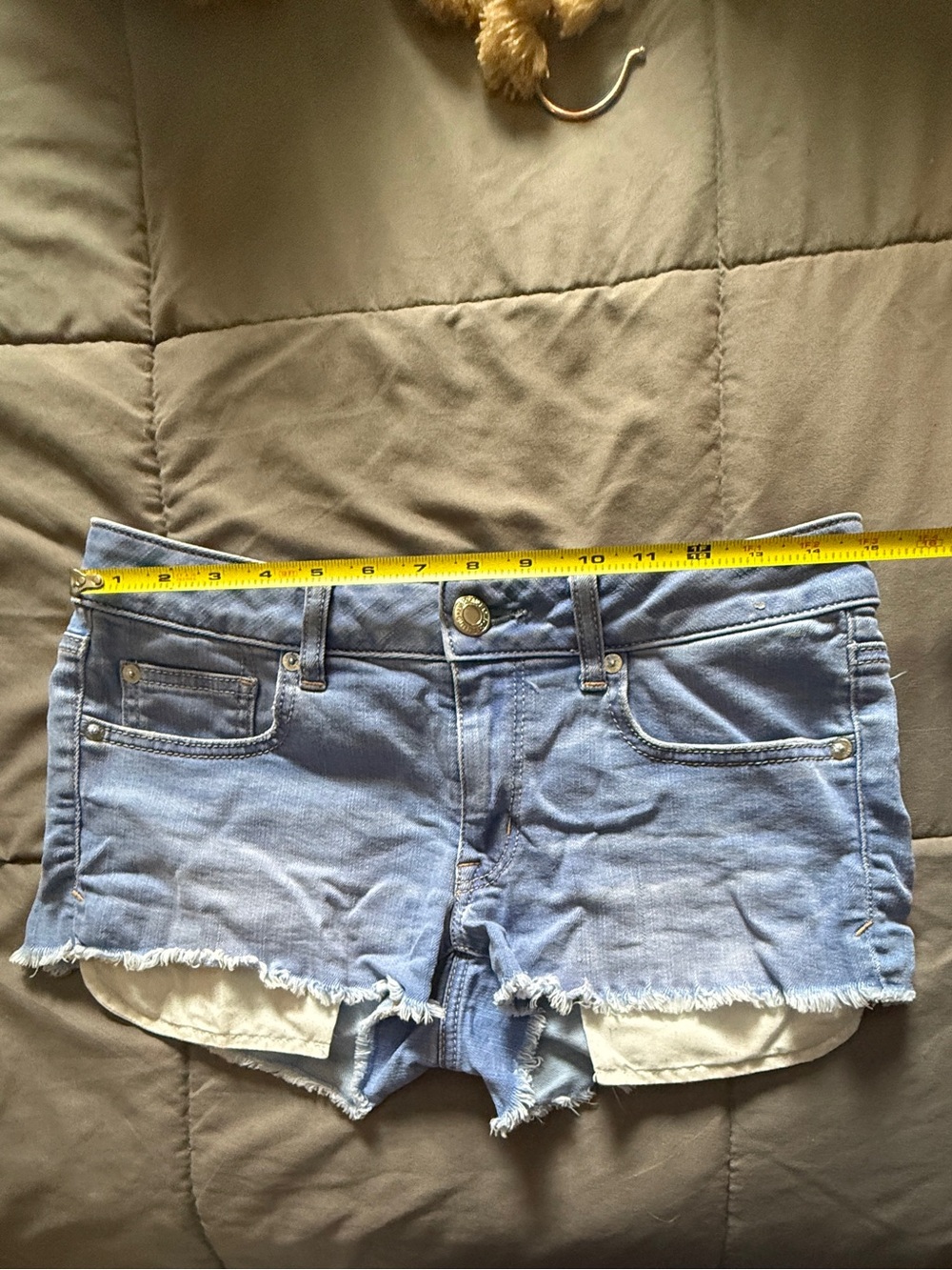 American Eagle Outfitters Shortie Light Blue Distressed Denim Cutoff Shorts